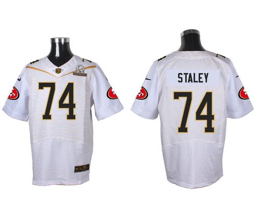 Nike 49ers #74 Joe Staley White 2016 Pro Bowl Men's Stitched NFL Elite Jersey - Click Image to Close